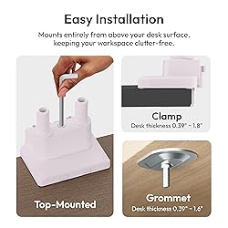 Pixio PS1D Wave Pink Dual Monitor Arm Stand Desk