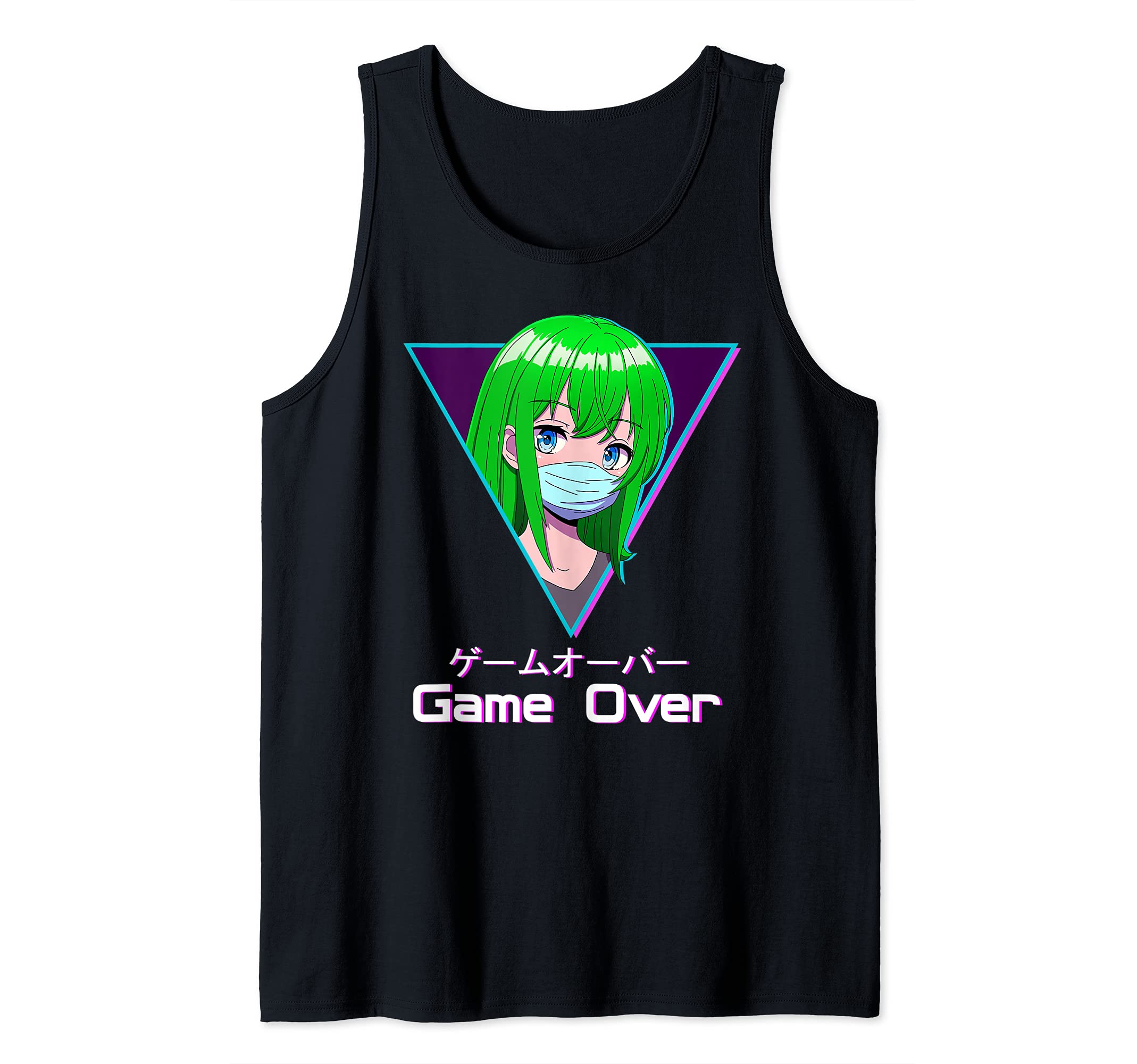 Anime Girl Game Over Japanische Vaporwave Antisocial Tank Top