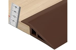 BNELL Carpet & Floor Edging Trim Strip,Self Adhesive-PVC Floor Transition Strip,Threshold Transitions Suitable for Threshold Height Less Than 15mm (6.56FT_Coffee)