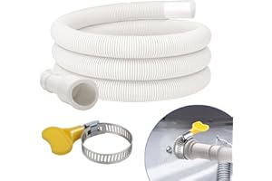 Solaradgy 5ft Flexible Dehumidifier Drain Hose, Universal Washing Machine with Connecting Clamp & Cuttable Rubber Adapter, Drain Hose for Portable AC & Dishwasher & Faucet Extension Hose