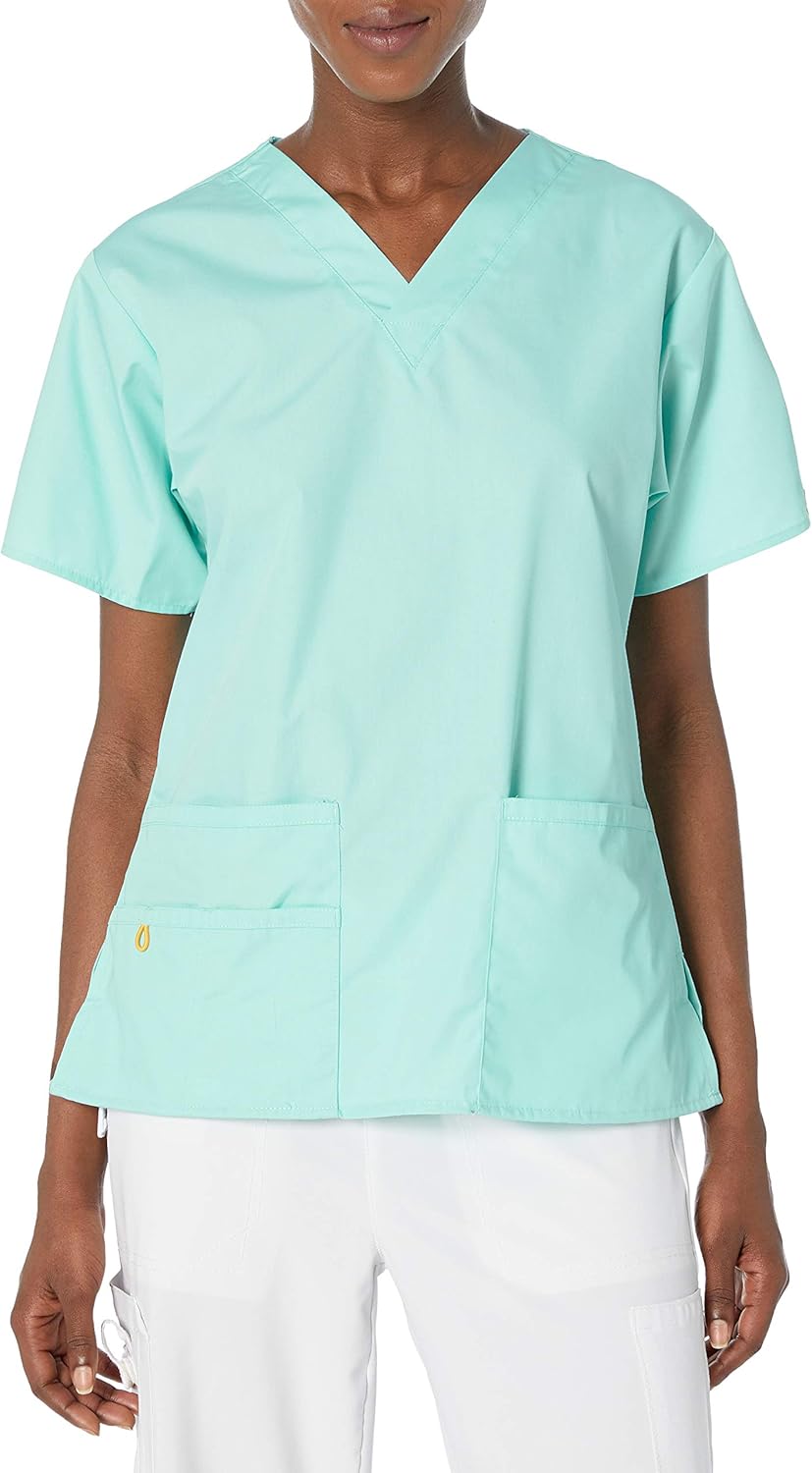 WonderWink Women's Plus Size Scrubs Bravo 5-Pocket V-Neck Top: Medical Scrubs Shirts: Clothing