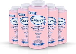 Caldesene Medicated Protecting Powder with Zinc Oxide & Cornstarch, 5 oz (Pack of 5)