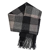 SKNSOFT Winter Wool Plaid Scarf for Men,Women Fashion Tartan Wrap Checkered Scarves
