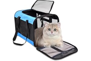 ZAKAPAWS Pet Cat Carrier Soft-Sided Cat Bag Airline Approved, Pet Travel Carrier Up to 11 Lbs, Collapsible Pet Carrier Carrying Case
