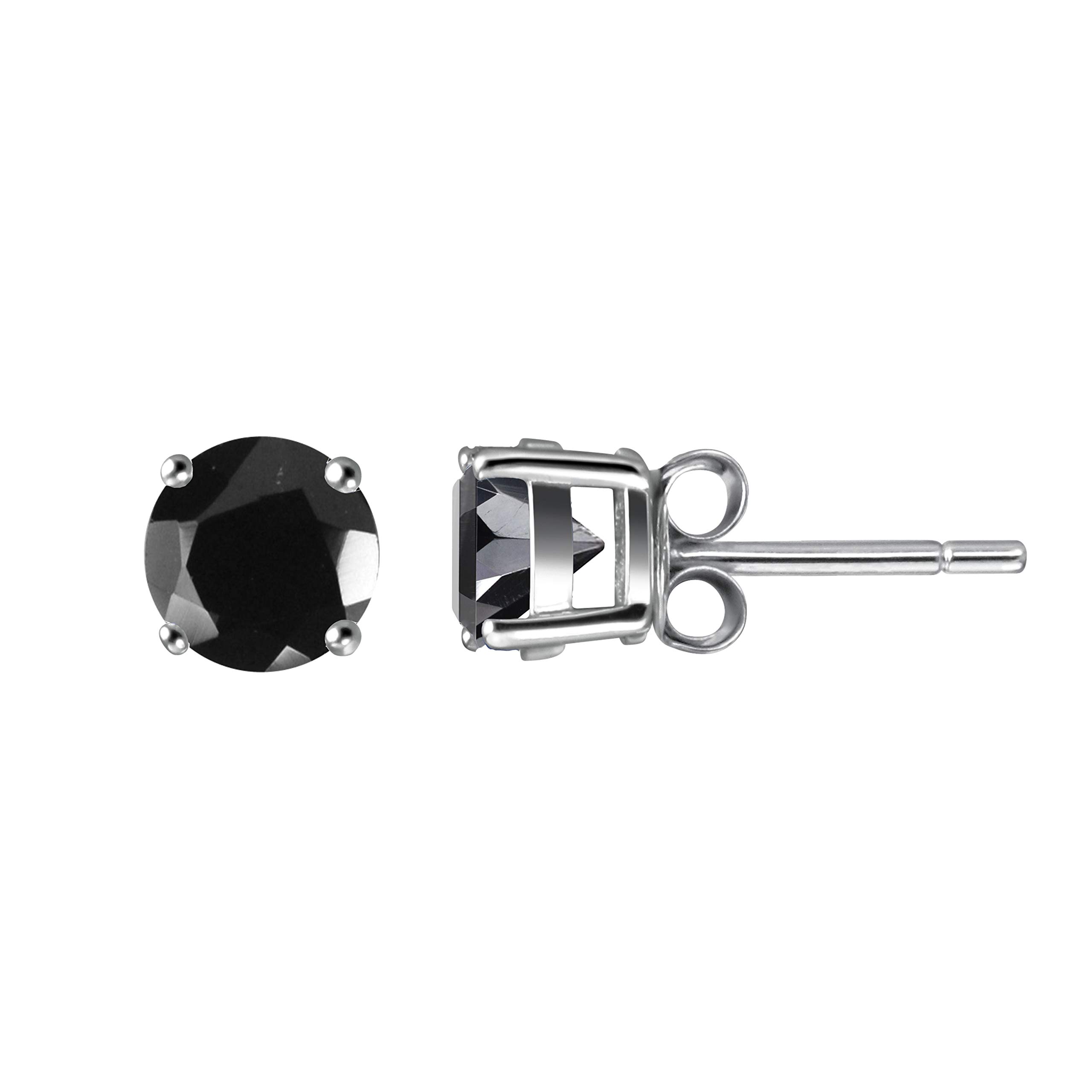 Franki Baker Black Tourmaline & 925 Sterling Silver Stud Earrings. Grade AA. Size: 6mm