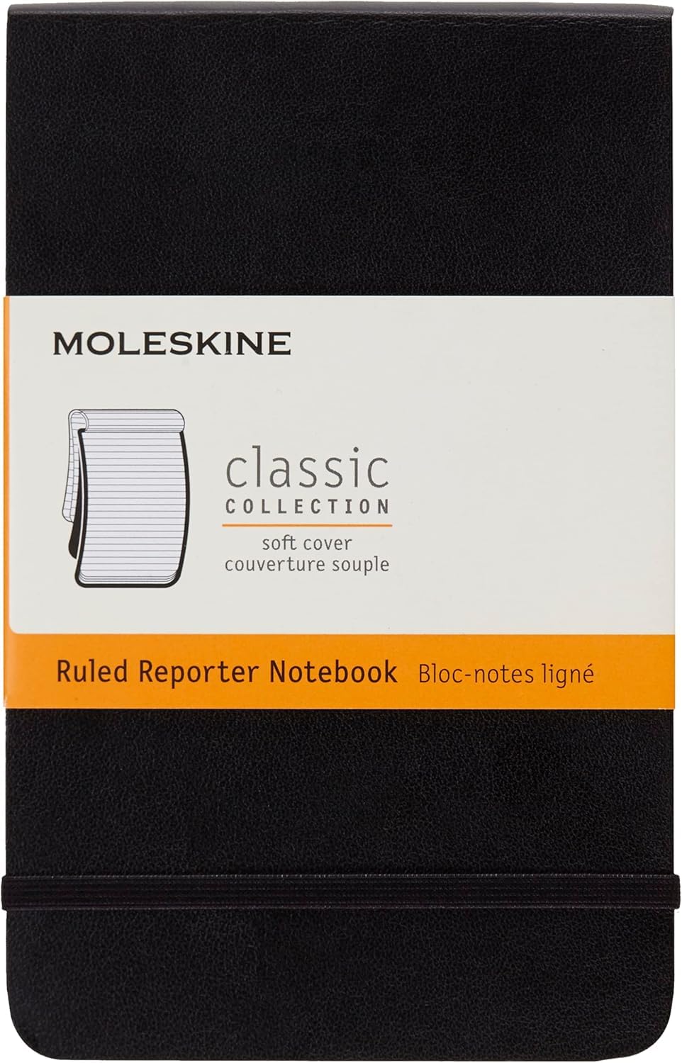 Moleskine Classic Ruled Paper Notebook - Soft Cover and Elastic ClosureJournal, Black, Pocket 9 x 14 A6, 192 Pages