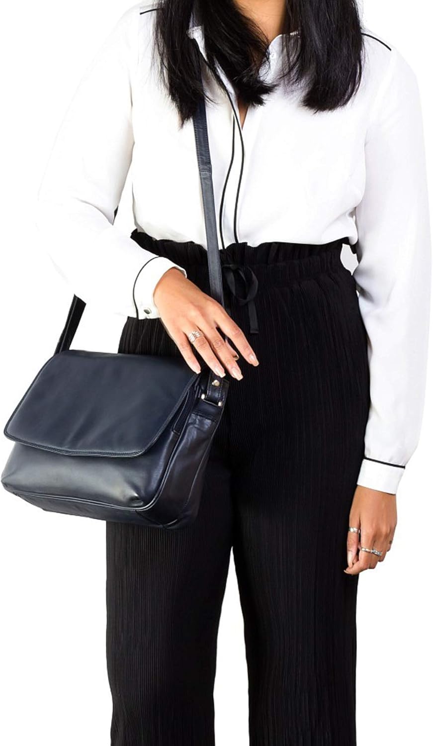 VISCONTI, Women's Leather Crossbody Bag, Medium Organiser Handbag, Multiple Pockets, Adjustable Shoulder Strap, 03190 Claudia - Image 3