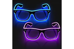 Yowivon Led Light Up Glasses Glow in the Dark Party Supplies Halloween Neon Rave Accessories for Party EDM Festival
