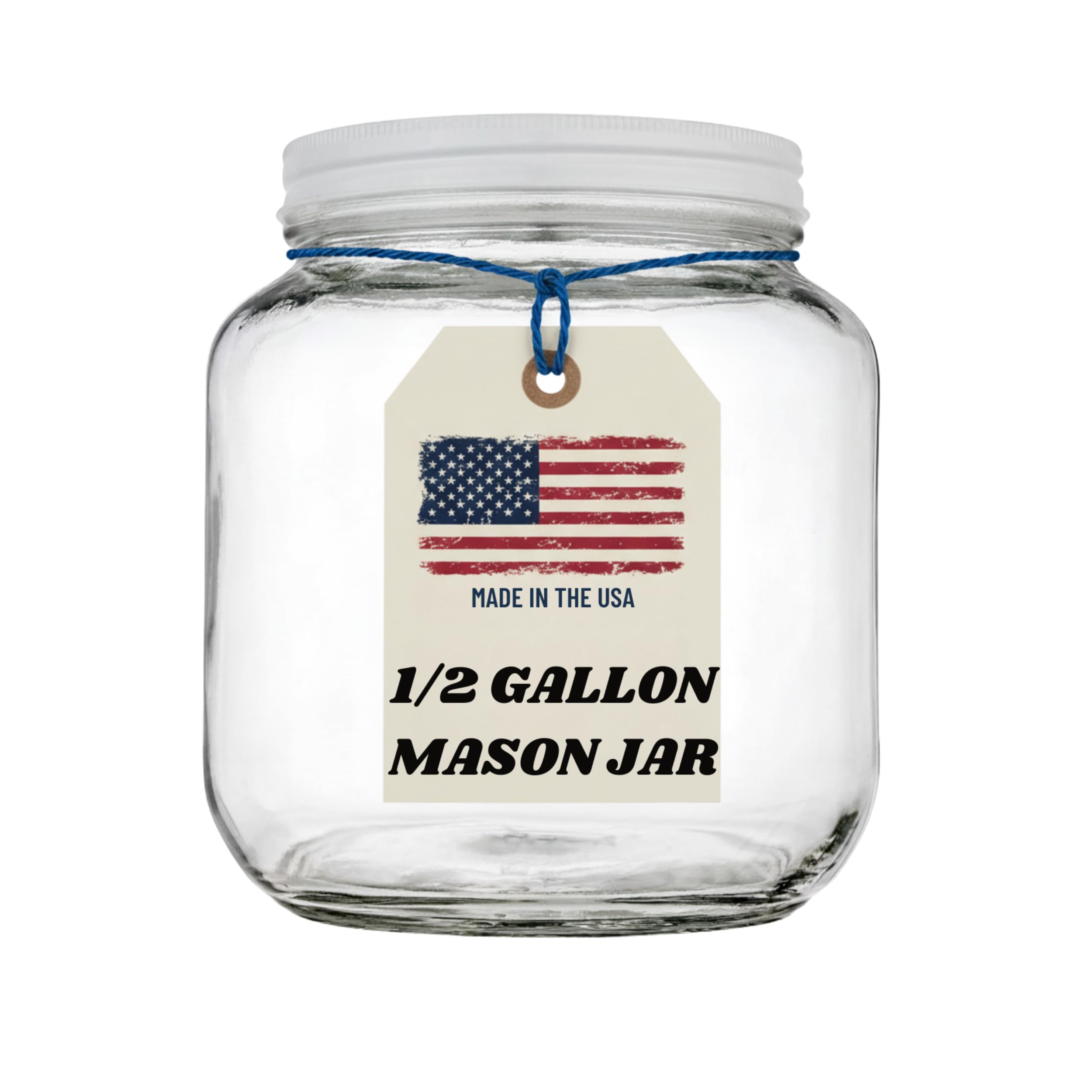 Photo 1 of Half Gallon Glass Large Mason Jar Wide Mouth with Airtight Metal Lid - 1/2 Gallon (64oz) Capacity - Pickling, Storing and Canning- BPA-Free Dishwasher Safe- By Kitchentoolz - Made in USA