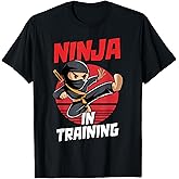 Ninja in Training Costume Party Warrior Boys Girls Kids T-Shirt