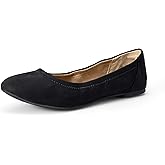 Amazon Essentials Women's Comfortable Round Toe Ballet Flats, Cushioned Memory Foam