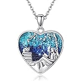 HKPATOP Book Lover Necklace for Women Sterling Silver Reading Book Lover Necklace Reading Jewelry Gifts for Book club staff Librarian Bookworm