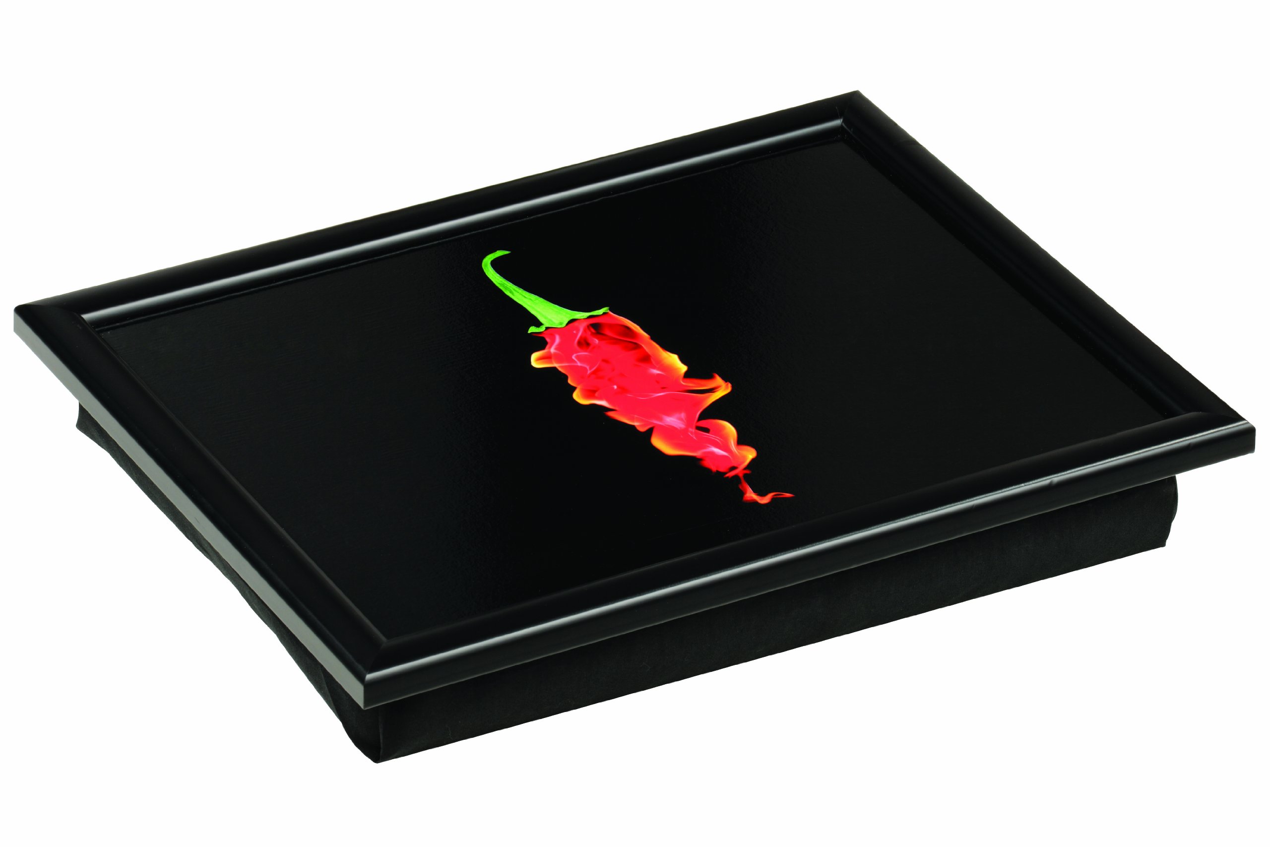 Premier Housewares Flaming Chilli Lap Tray, Black, H6 x W44 x D34cm — image 1