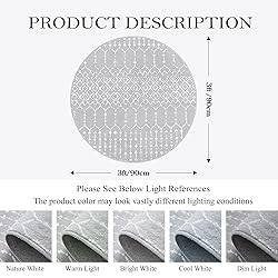 Lahome Moroccan Round Washable Rug - 3Ft Small