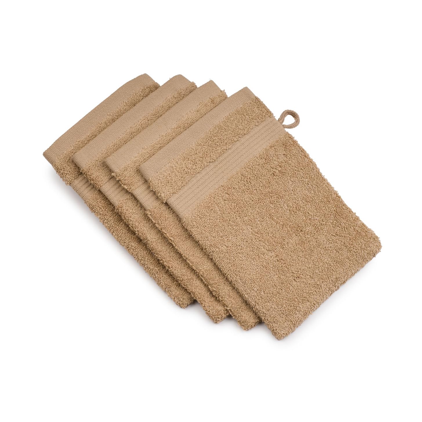 Gözze - New York Bath/Shower Glove/Mitt, Set of 4, Soft and Absorbent, 100% Cotton, 17 x 24 cm - Maroon