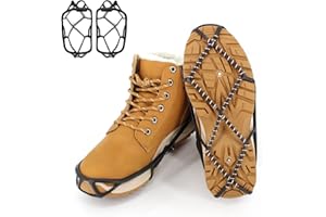 UNITACKLE Ice Snow Traction Cleats Crampons, 28 Teeth Snow Spikes for Shoes and Boots, Rubber Anti Slip Ice Snow Grippers, Ice Cleats for Walking On Snow and Ice, Hiking, Climbing