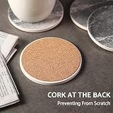 LIFVER Coasters Set of 6 Grey Ceramic Coasters with Holder 4.0 in view 5