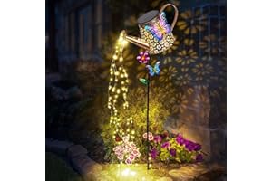 NEWINHOME Solar Watering Can with Lights Outdoor Garden,Waterproof Garden Stake Lights Decoration for Yard Lawn Patio Pathway Front Porch Landscape Gardening Gifts for Mom Grandma Women Birthday Gift