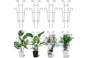 Xeeol Plant Trellis for Potted Plants 4p, Larger 23in Garden Trellis for Climbing Plants Indoor Outdoor, Rustproof House Plant Support for Pothos Hoya Ivy Flower