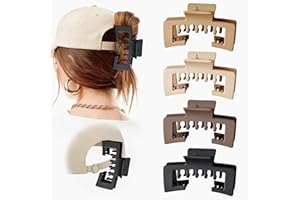 4Pcs Strong Non-Slip Square Claw Clips for Baseball Caps, Hair Clips for Women, Hair Accessories for Thick & Fine Hair, Mixed