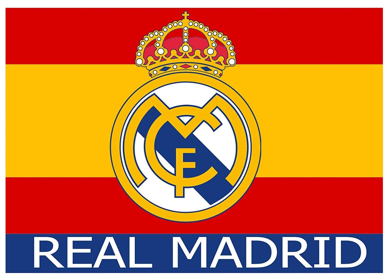 Real Madrid Flag-Spain - Measures 150 x 100 cm. Polyester 100% - Flag for inside and outside