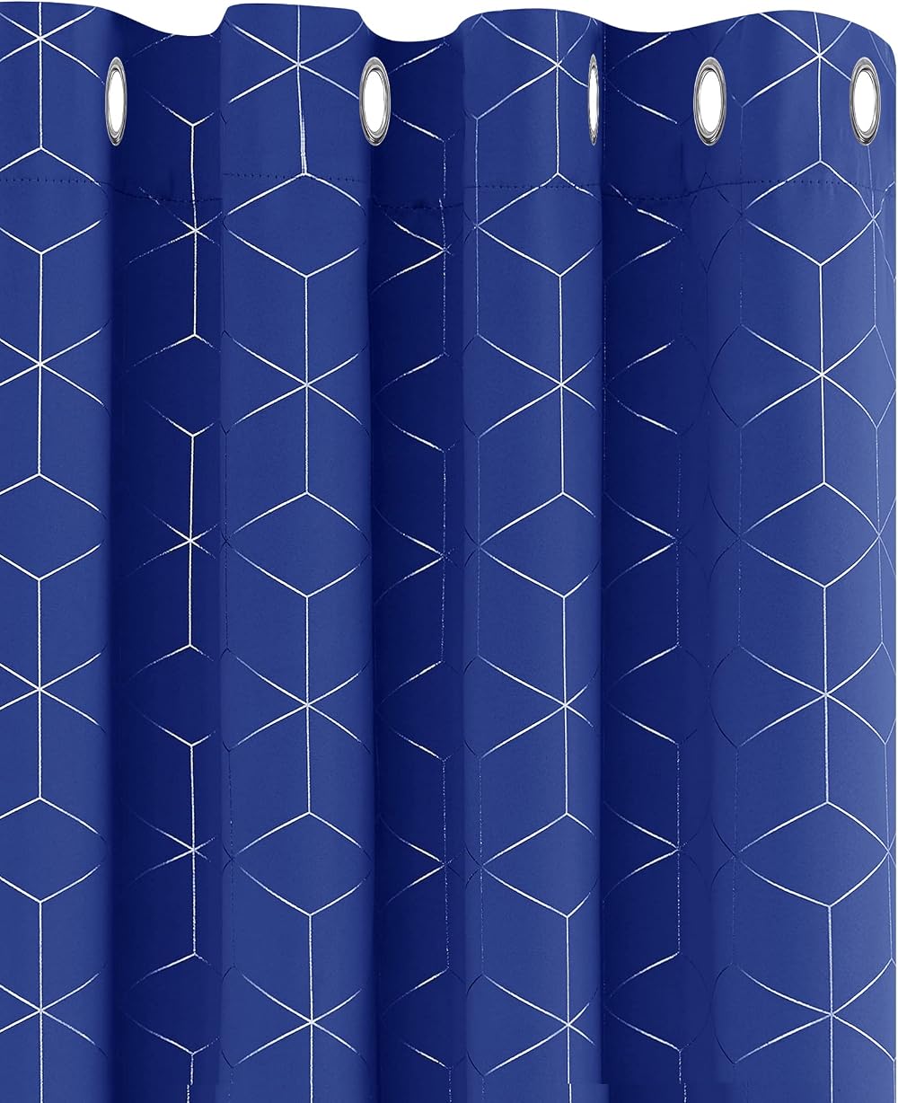 Deconovo Blackout Curtains Set 2 Thermal Insulated Royal Blue 140x260