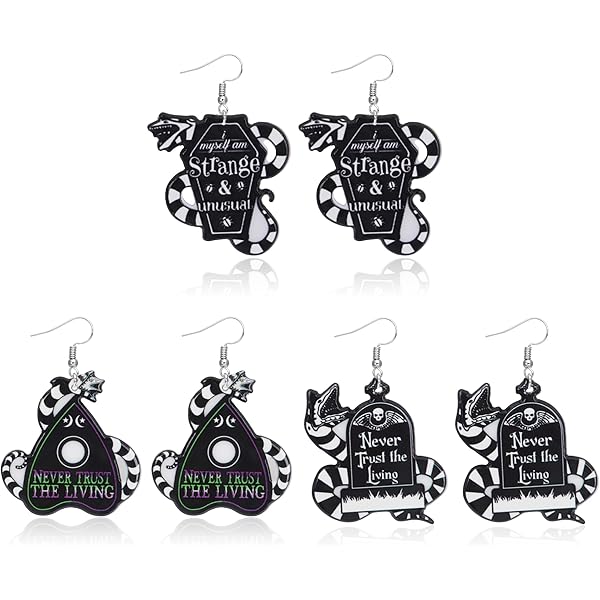 Jean Beau Halloween Skull Skeleton Spooky Ghost Bat Pumpkin Drop Dangle Acrylic Earrings Set For Women Teen Gold Cute Gothic Party Holiday Accessories Fashion Costume Jewelry Gift 5876 P 177247540