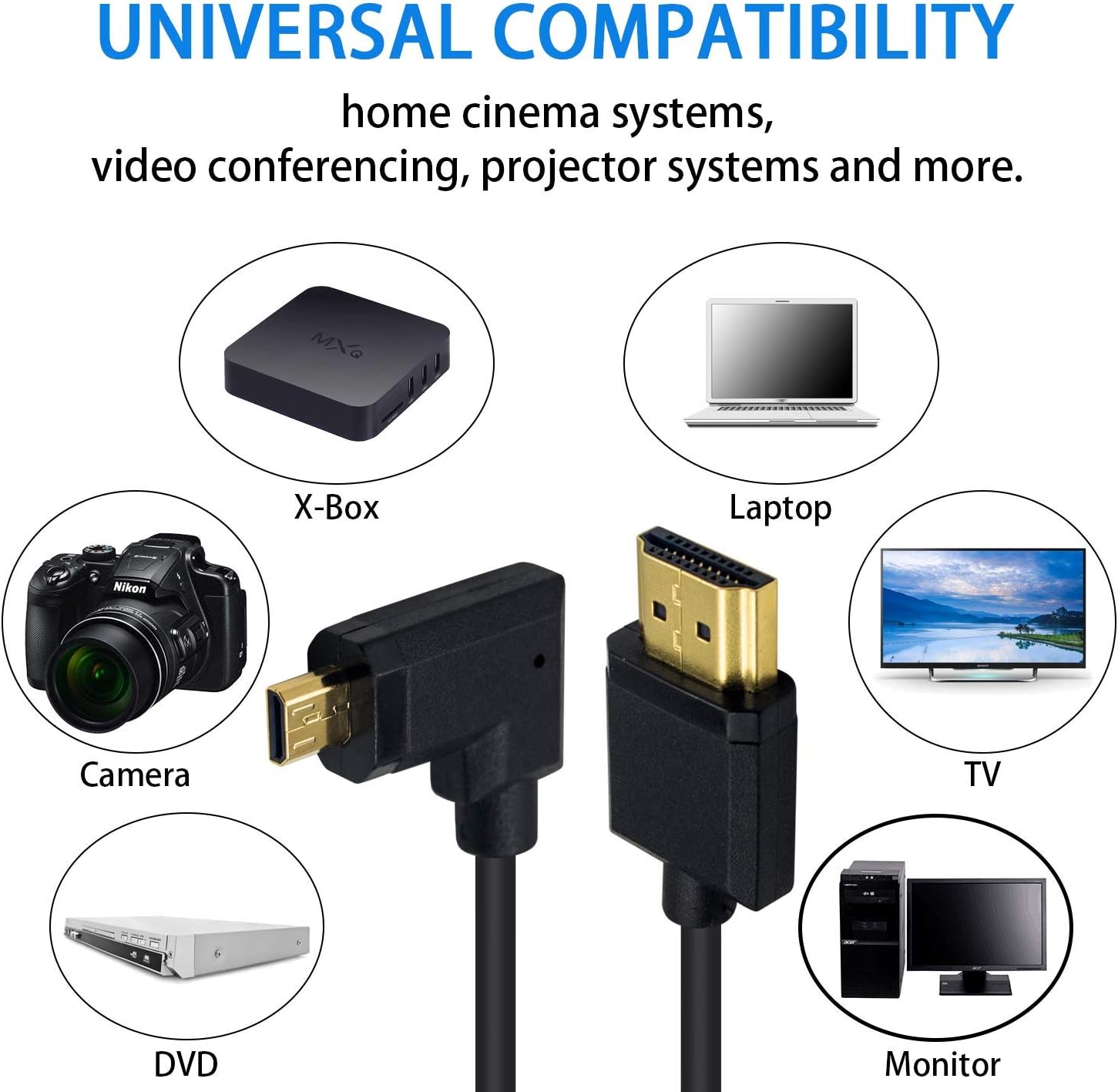 Duttek HDMI to Micro HDMI Cable, Extreme Slim and Flexible Micro HDMI Male to HDMI Male Cable support 1080P, 4K - Image 5