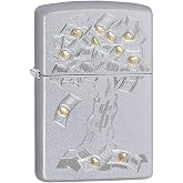 Zippo Money Tree Design Pocket Lighter, Satin Chrome, One Size