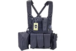 ATAIRSOFT Tactical Airsoft Paintball Vest Outdoor Adjustable Chest Rig with Pouches
