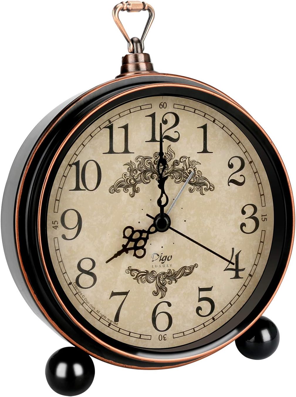 LINGSFIRE Retro Alarm Clock for Bedroom, 5.3 inches Vintage Clock Non