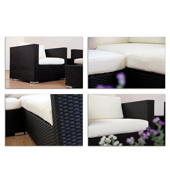 Napo Polyrattan Schwarz Gartenmobel Rattan Lounge Gartenset Sitzgruppe