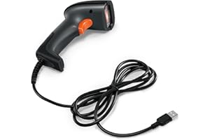 JRHC Barcode Scanner,1D Handheld USB Wired CCD Barcode Reader Supports Screen Scan UPC Bar Code Reader for Warehouse, Library, Supermarket
