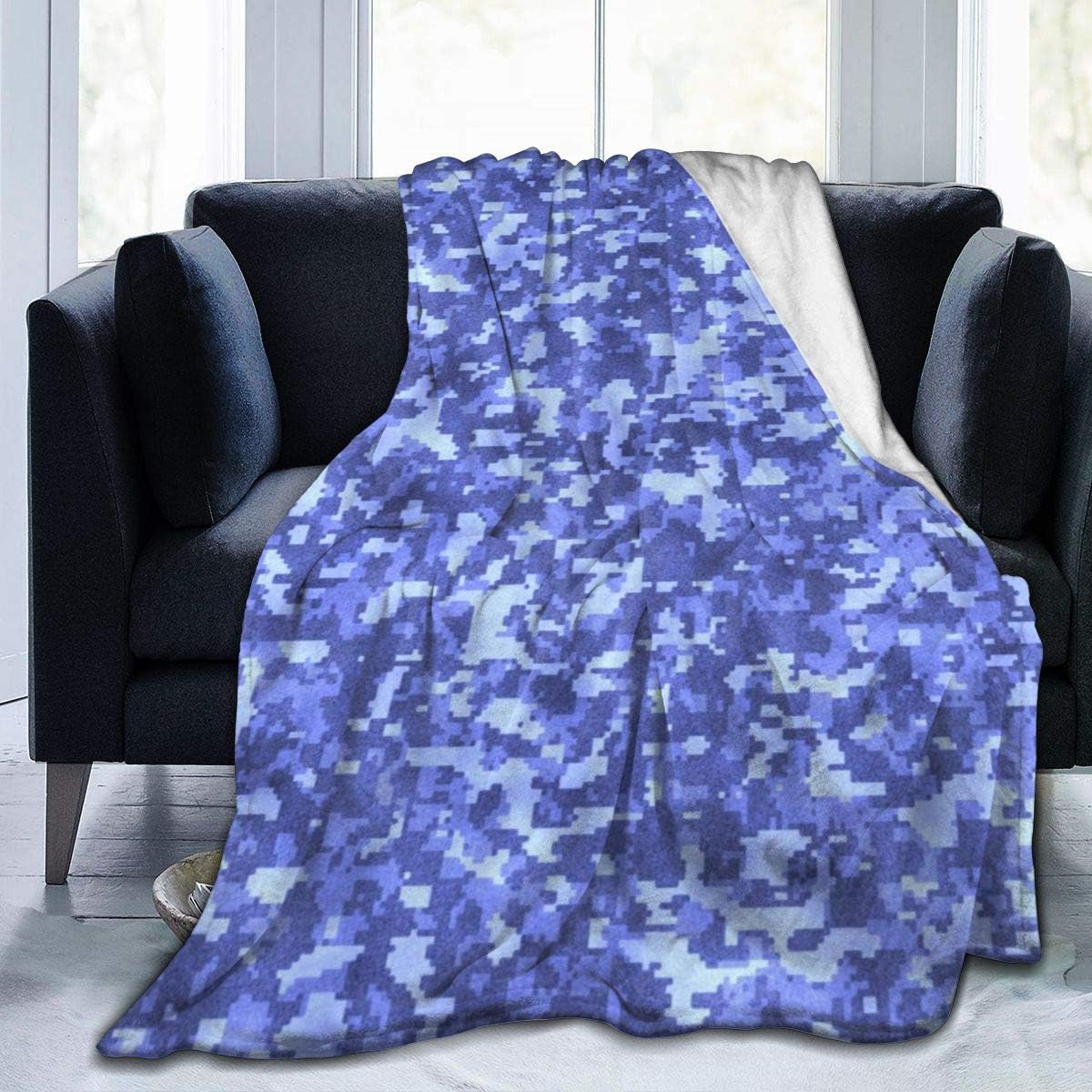 Amazon Com Clqqp Throw Blanket Royal Blue Digital Camo Fleece Blanket Super Soft Baby Blanket Warm Blankets Summer Air Conditioner Fleece Throw Home Kitchen