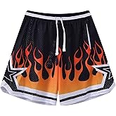 BOOMLEMON Men's Basketball Shorts Casual Workout Athletic Shorts Mesh Graphic Print Running Short Pants