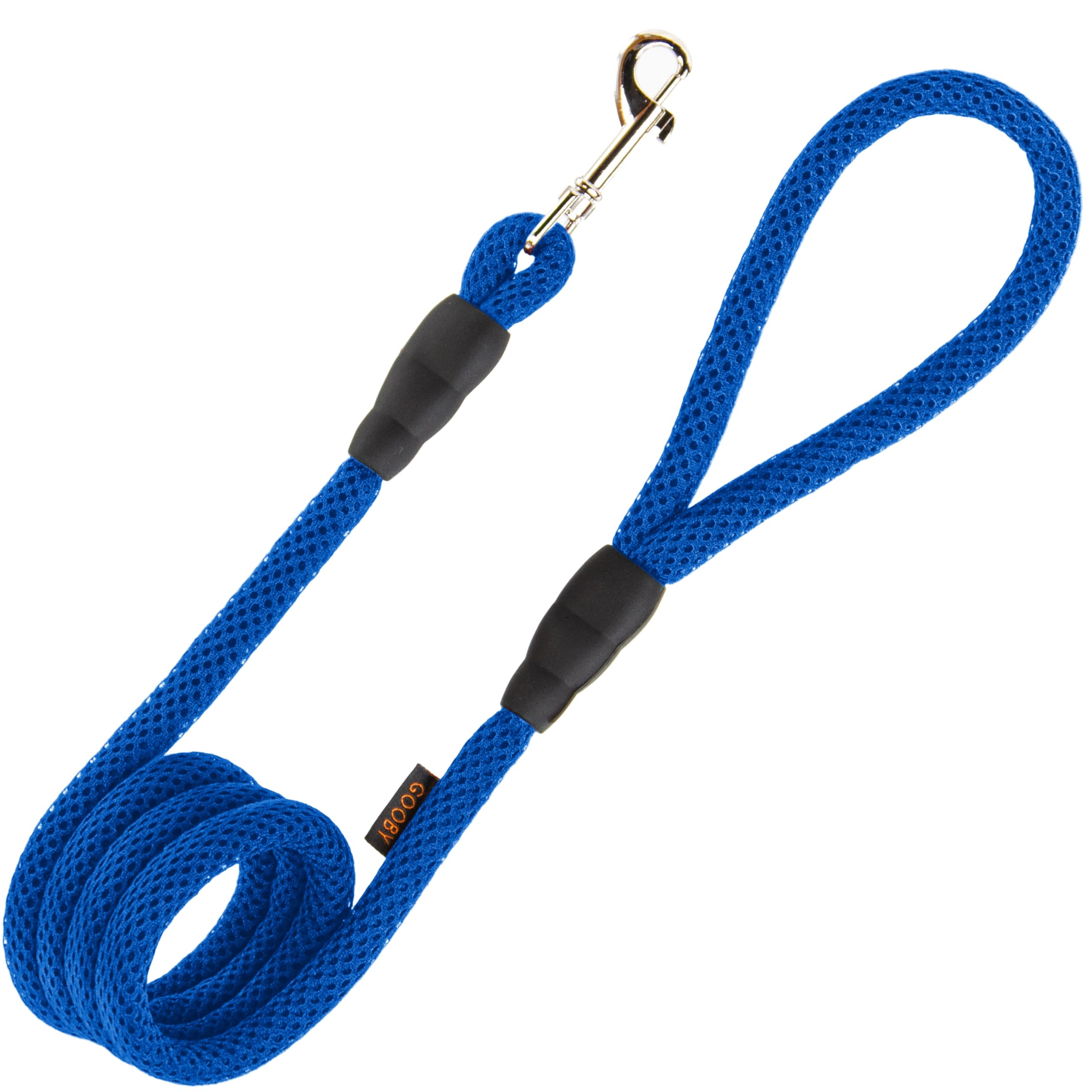 GOOBY Mesh Leash - Blue, 4 FT - Breathable Mesh 4 Foot Leash for Small Dogs with Bolt Snap Clasp - On The Go Dog Leashes for Small, Medium, and Large Dogs