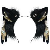 BNLIDES Handmade Furry Animal Ears Headwear Realistic Plush Adult Cosplay Accessory for Party, Anime and Convention Dress-Up