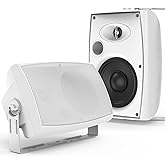 STUDIOFINIX 6.5-Inch 400W Outdoor Bluetooth Speakers Waterproof Wired, Wall-Mount Waterproof Speaker System for Patio, Home, Poolside, Deck, Backyard (Pair,White)