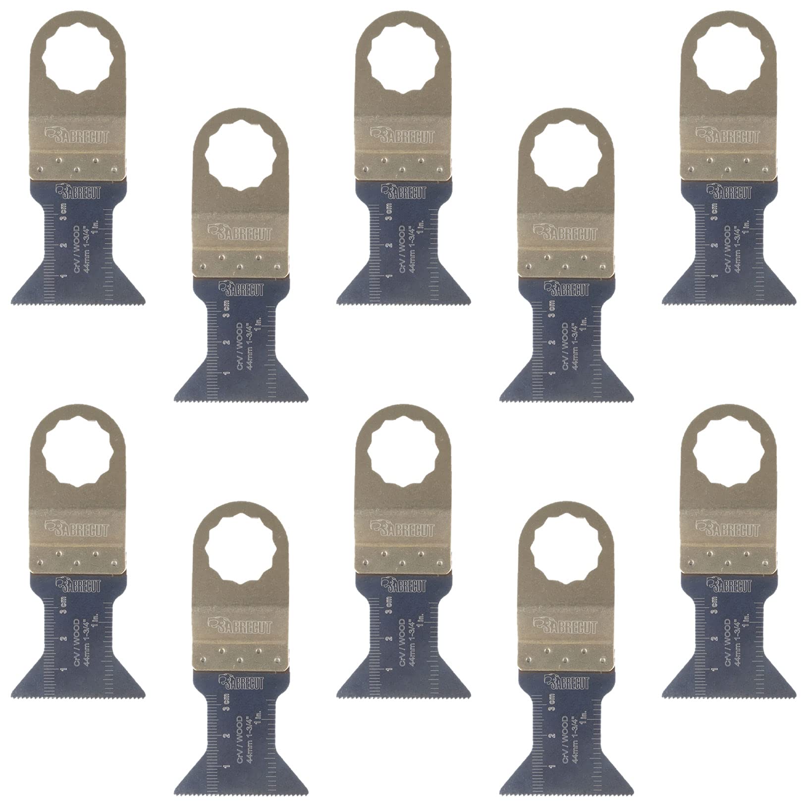 10 x SabreCut SC44F_10 44mm Fine Tooth Wood Blades Compatible with Fein SuperCut and Festool Vecturo (Non-StarLock) Oscillating Multitool Multi Tool Accessories