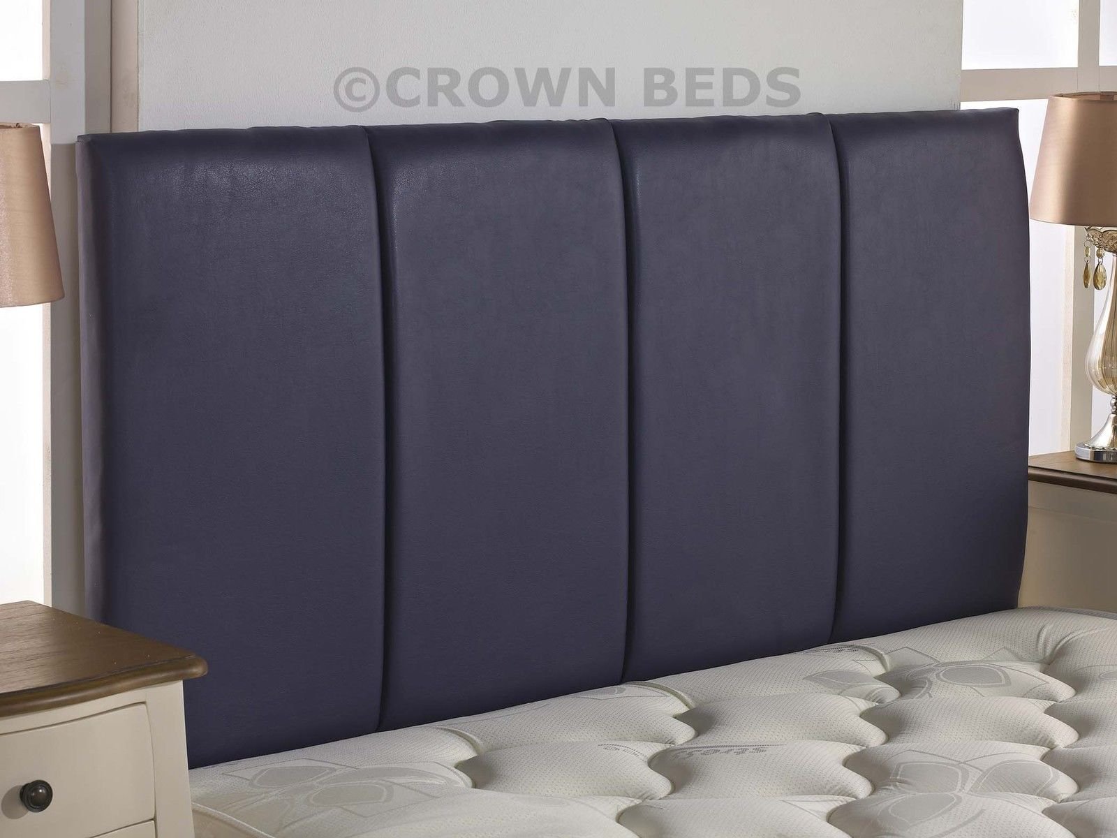 QUALITY FAUX LEATHER SANDRINGHAM HEADBOARD IN 2ft6,3ft,4ft,4ft6,5ft,6ft NEW!!!!! (4FT SMALL DOUBLE, PURPLE)