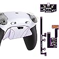 eXtremeRate RISE4 Plus MAX Back Paddles Kit with Clicky Trigger Stops & Rubberized Grip for PS5 Controller BDM-030 040 050, White Remappable Back Buttons Kit for PS5 Controller - White Black