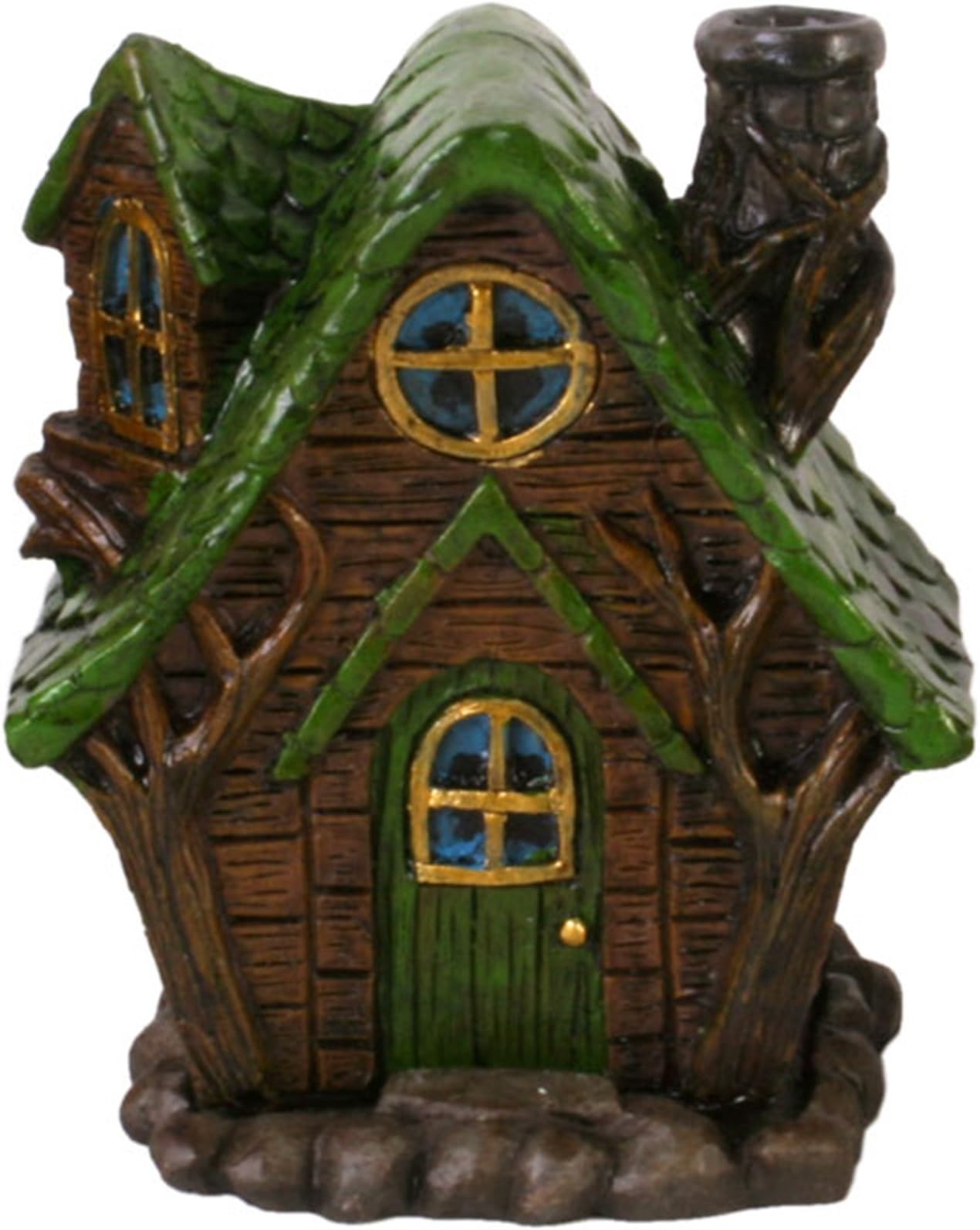 Fairy House Incense Cone Burner by Lisa Parker - Woody Lodge (Green)