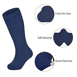 Zando 4 Pairs Soccer Socks Youth Girls Black Knee
