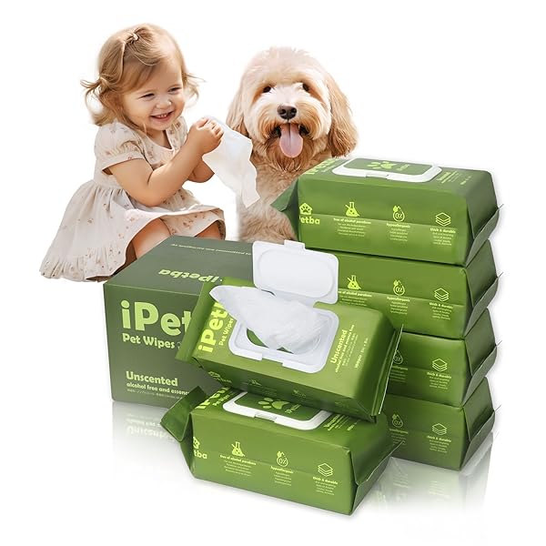 IPETBA UNSCENTED DOG GROOMING WIPES FOR CLEANING AND...