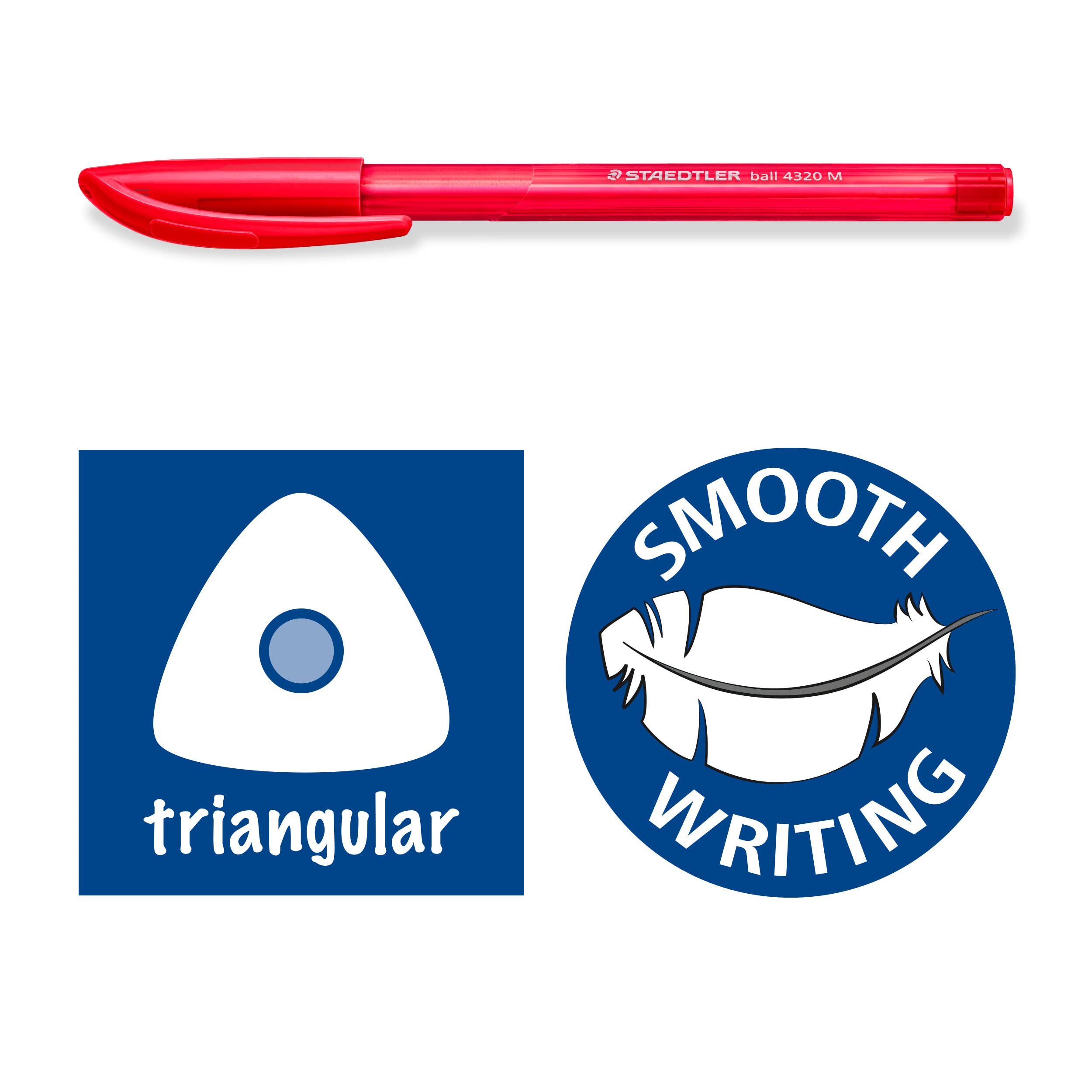 STAEDTLER dreikant stick Kugelschreiber, Linienbreite M ca. 1,00 mm, für entspanntes Schreiben, 10 Kugelschreiber in sortierten Farben im Kartonetui, 4320 MC10 6