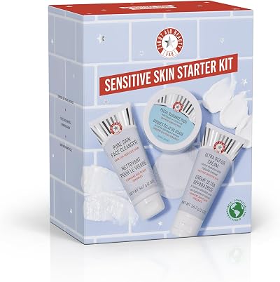 First Aid Beauty Sensitive Skin Starter Set 3-Piece Cleanser Pads Cream