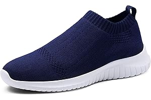 TIOSEBON Women's Walking Sock Shoes Elastic Knit Lightweight Slip on Breathable Yoga Sneakers