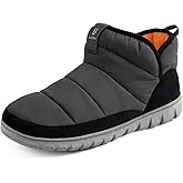 LongBay Mens Bootie Slippers with Memory Foam Indoor Outdoor Warm House Shoes Sport Lounge Camping Boots