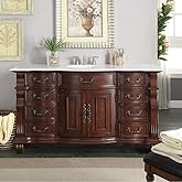 Chans Furniture 60" Large and Spacious Single Sink Bathroom Vanity Cabinet - Model DG-4437W-60 Hopkinton