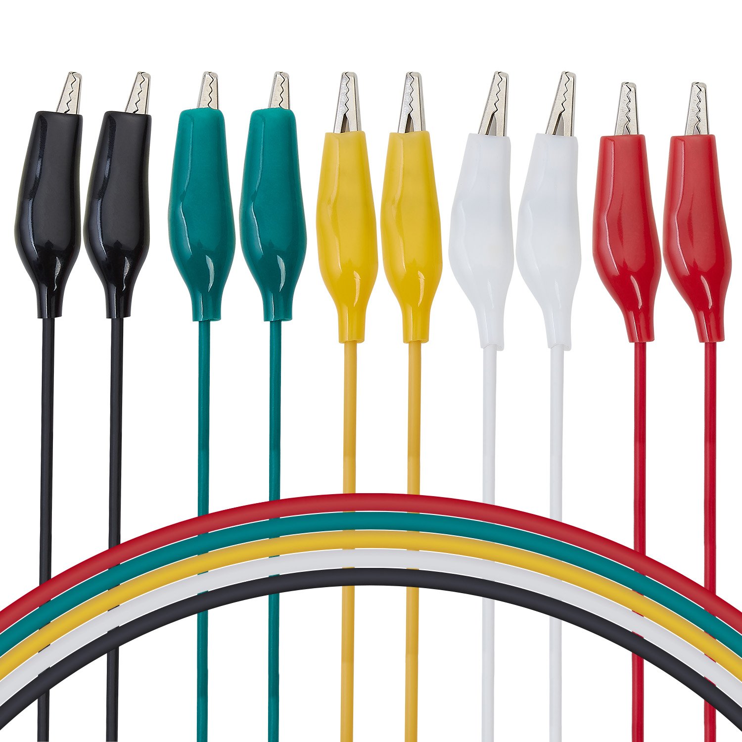 WGGE WG-026 10 Pieces and 5 Colors Test Lead Set & Alligator Clips,20.5 inches (1 PACK): Home Improvement